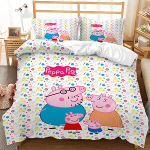 Unbranded (Double-200x200cm, 1) Peppa Pig Kids Single Double Bed Linen 3D Duvet Cover Set Unbranded (Double-200x200cm, 1) Peppa Pig Kids Single Double Bed Linen 3D Duvet Cover Set