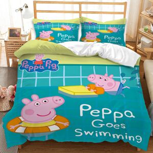 Unbranded (Double-200x200cm, 9) Peppa Pig Kids Single Double Bed Linen 3D Duvet Cover Set Unbranded (Double-200x200cm, 9) Peppa Pig Kids Single Double Bed Linen 3D Duvet Cover Set