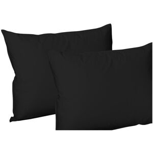 ARLINENS (Black) 2X Polycotton Plain Dyed Housewife Pillowcases,Bed Room PILLOW COVER ARLINENS (Black) 2X Polycotton Plain Dyed Housewife Pillowcases,Bed Room PILLOW COVER