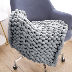 Living And Home (80x100cm, Grey) Large Soft Chunky Knitted Blanket Thick Yarn Bulky Knit Throw S Living And Home (80x100cm, Grey) Large Soft Chunky Knitted Blanket Thick Yarn Bulky Knit Throw S
