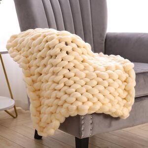 Living And Home (80x100cm, Beige) Large Soft Chunky Knitted Blanket Thick Yarn Bulky Knit Throw Living And Home (80x100cm, Beige) Large Soft Chunky Knitted Blanket Thick Yarn Bulky Knit Throw