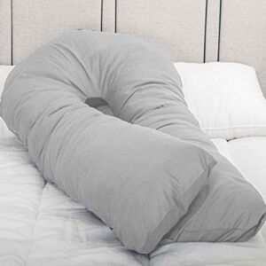 Bedding Home (Silver / Grey, 12 Foot Pillow + Cover) 9 & 12 FT U Shaped Pillow Ideal for Preg Bedding Home (Silver / Grey, 12 Foot Pillow + Cover) 9 & 12 FT U Shaped Pillow Ideal for Preg