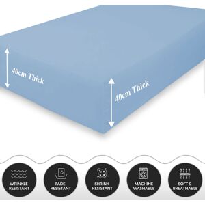 ASPIRE HOMEWARE (Sky Blue, King) Extra Deep Fitted Sheets 40cm Bedsheet Single Double King & Sup ASPIRE HOMEWARE (Sky Blue, King) Extra Deep Fitted Sheets 40cm Bedsheet Single Double King & Sup