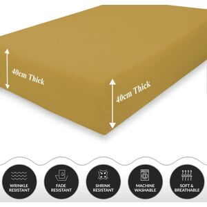 ASPIRE HOMEWARE (Ochre, King) Extra Deep Fitted Sheets 40cm Bedsheet Single Double King & Super ASPIRE HOMEWARE (Ochre, King) Extra Deep Fitted Sheets 40cm Bedsheet Single Double King & Super