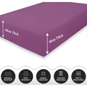 ASPIRE HOMEWARE (Purple, Double) Extra Deep Fitted Sheets 40cm Bedsheet Single Double King & Sup ASPIRE HOMEWARE (Purple, Double) Extra Deep Fitted Sheets 40cm Bedsheet Single Double King & Sup