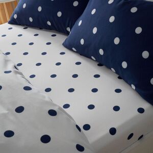 (Navy, King) Catherine Lansfield Brushed Spot 12 Inch Deep Fitted Sheet (Navy, King) Catherine Lansfield Brushed Spot 12 Inch Deep Fitted Sheet