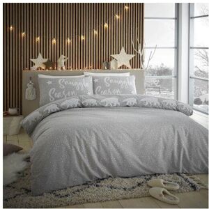 Catherine Lansfield Snuggle Polar Bear Duvet Cover Set Stone Grey Single Catherine Lansfield Snuggle Polar Bear Duvet Cover Set Stone Grey Single