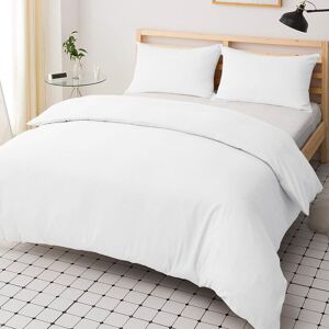 Oxford Homeware (King: (230 x 220) cm, White) Duvet Quilt Cover Bedding Set Plain with Pillowcas Oxford Homeware (King: (230 x 220) cm, White) Duvet Quilt Cover Bedding Set Plain with Pillowcas