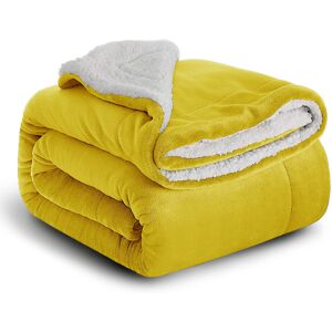 FeelGood Bedding (OCHRE, DOUBLE) SHERPA FLEECE BLANKETS SOFT WARM REVERSIBLE PLUSH THROW THICK LU FeelGood Bedding (OCHRE, DOUBLE) SHERPA FLEECE BLANKETS SOFT WARM REVERSIBLE PLUSH THROW THICK LU