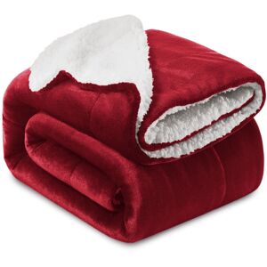 FeelGood Bedding (BURGUNDY, DOUBLE) SHERPA FLEECE BLANKETS SOFT WARM REVERSIBLE PLUSH THROW THICK FeelGood Bedding (BURGUNDY, DOUBLE) SHERPA FLEECE BLANKETS SOFT WARM REVERSIBLE PLUSH THROW THICK