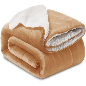 FeelGood Bedding (CAMEL, DOUBLE) SHERPA FLEECE BLANKETS SOFT WARM REVERSIBLE PLUSH THROW THICK LU FeelGood Bedding (CAMEL, DOUBLE) SHERPA FLEECE BLANKETS SOFT WARM REVERSIBLE PLUSH THROW THICK LU