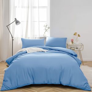ASPIRE HOMEWARE (DOUBLE, LIGHT BLUE) Plain Duvet Quilt Covers Reversible Bedding Set ASPIRE HOMEWARE (DOUBLE, LIGHT BLUE) Plain Duvet Quilt Covers Reversible Bedding Set