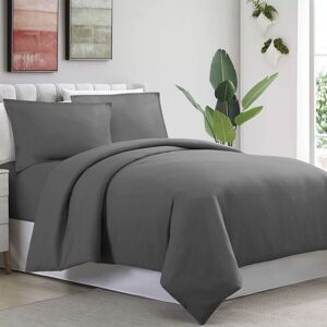 Moonlight Bedding Limited (Grey, Double: 200 x 200 cm) Plain Duvet Quilt Cover Bedding Set & Pillowcases P Moonlight Bedding Limited (Grey, Double: 200 x 200 cm) Plain Duvet Quilt Cover Bedding Set & Pillowcases P