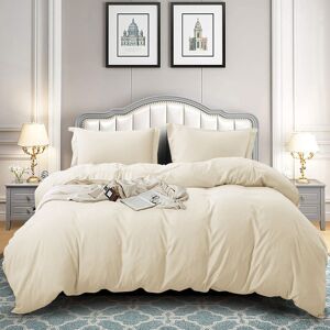 Yorkshire Bedding (Cream, Super King: 260 x 220 cm.) Plain Duvet Quilt Cover Bedding Set Microfibe Yorkshire Bedding (Cream, Super King: 260 x 220 cm.) Plain Duvet Quilt Cover Bedding Set Microfibe