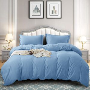 Yorkshire Bedding (Light Blue, Super King: 260 x 220 cm.) Plain Duvet Quilt Cover Bedding Set Micr Yorkshire Bedding (Light Blue, Super King: 260 x 220 cm.) Plain Duvet Quilt Cover Bedding Set Micr