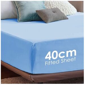 SUPREME BEDDING LTD (Sky Blue, Double) Extra Deep Fitted Sheets 40cm/ 16" Soft Bed Sheet SUPREME BEDDING LTD (Sky Blue, Double) Extra Deep Fitted Sheets 40cm/ 16" Soft Bed Sheet