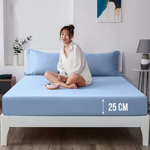 Moonlight Bedding Limited (Light Blue, King(25CM): 152 x 200 CM) Extra Deep 25cm / 40cm Pocket Fitted Shee Moonlight Bedding Limited (Light Blue, King(25CM): 152 x 200 CM) Extra Deep 25cm / 40cm Pocket Fitted Shee