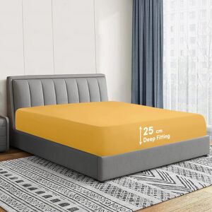 Imperial Rooms (King, Mustard) Fitted Bed Sheets Poly Cotton Single Double King Imperial Rooms (King, Mustard) Fitted Bed Sheets Poly Cotton Single Double King