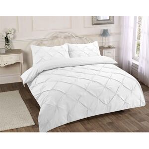 HomeSpace Direct Pin Tuck Balmoral Duvet Cover Set White Double HomeSpace Direct Pin Tuck Balmoral Duvet Cover Set White Double