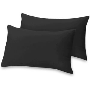 Oxford Homeware (Black, Pillow Cover Only) Extra Deep 40cm Fitted Sheet Mattress Bed Elastic She Oxford Homeware (Black, Pillow Cover Only) Extra Deep 40cm Fitted Sheet Mattress Bed Elastic She