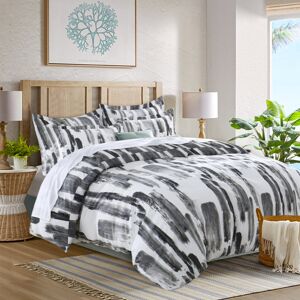 Oxford Homeware (Grey Stripe, Super King) 3 Piece Reversible Duvet Quilt Cover Bedding Set With Oxford Homeware (Grey Stripe, Super King) 3 Piece Reversible Duvet Quilt Cover Bedding Set With