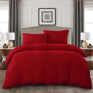 Moonlight Bedding Limited (Red, Double: 200 x 200 cm) Plain Duvet Quilt Cover Bedding Set & Pillowcases Pa Moonlight Bedding Limited (Red, Double: 200 x 200 cm) Plain Duvet Quilt Cover Bedding Set & Pillowcases Pa