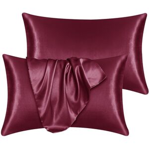 FeelGood Bedding LTD (Red , 1 Pair (2x Cases)) Soft Satin Silk Pillow Case Luxury Hotel Quality Pillo FeelGood Bedding LTD (Red , 1 Pair (2x Cases)) Soft Satin Silk Pillow Case Luxury Hotel Quality Pillo