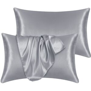 FeelGood Bedding LTD (Silver, 1 Pair (2x Cases)) Soft Satin Silk Pillow Case Luxury Hotel Quality Pil FeelGood Bedding LTD (Silver, 1 Pair (2x Cases)) Soft Satin Silk Pillow Case Luxury Hotel Quality Pil
