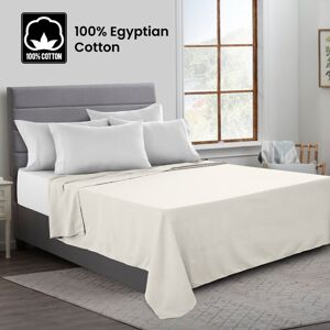 FeelGood Bedding LTD (King, Cream) 100% Egyptian Luxury Cotton Flat Bed Sheets Single Double King Siz FeelGood Bedding LTD (King, Cream) 100% Egyptian Luxury Cotton Flat Bed Sheets Single Double King Siz