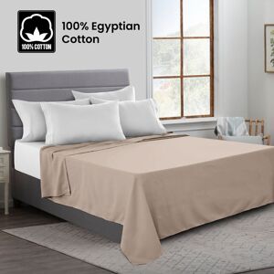 FeelGood Bedding LTD (King, Beige) 100% Egyptian Luxury Cotton Flat Bed Sheets Single Double King Siz FeelGood Bedding LTD (King, Beige) 100% Egyptian Luxury Cotton Flat Bed Sheets Single Double King Siz