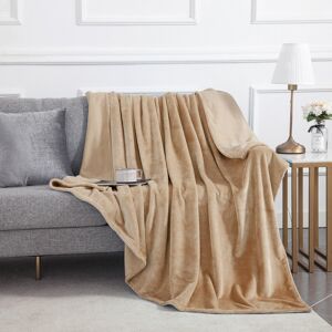 Yorkshire Bedding (Beige, Double: 150 cm x 200 cm.) Solid 310 GSM Fleece Blanket Warm Thick Soft F Yorkshire Bedding (Beige, Double: 150 cm x 200 cm.) Solid 310 GSM Fleece Blanket Warm Thick Soft F
