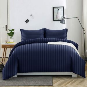 Moonlight Bedding Limited (Navy Blue, Double: 200 X 200 CM) Luxury Duvet Cover Set Stripe Duvet Quilt Cove Moonlight Bedding Limited (Navy Blue, Double: 200 X 200 CM) Luxury Duvet Cover Set Stripe Duvet Quilt Cove
