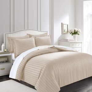 Yorkshire Bedding (Beige, King: 230 X 220 CM) Stripe Duvet Quilt Cover Reversible Bedding Set with Yorkshire Bedding (Beige, King: 230 X 220 CM) Stripe Duvet Quilt Cover Reversible Bedding Set with