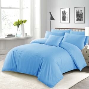 Yorkshire Bedding (Light Blue, Double: 200 x 200 cm) Duvet Quilt Cover Plain Bedding Set & Pillowc Yorkshire Bedding (Light Blue, Double: 200 x 200 cm) Duvet Quilt Cover Plain Bedding Set & Pillowc