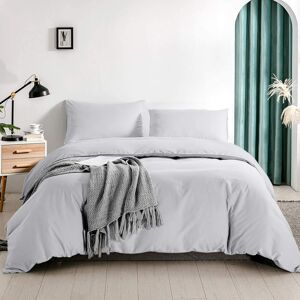 Yorkshire Bedding (Silver, King: 230 x 220 cm) Duvet Quilt Cover Plain Bedding Set & Pillowcases P Yorkshire Bedding (Silver, King: 230 x 220 cm) Duvet Quilt Cover Plain Bedding Set & Pillowcases P