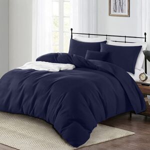 Oxford Homeware (Navy Blue, Double: 200 x 200 cm) Plain Duvet Quilt Cover Bedding Set & Pillowca Oxford Homeware (Navy Blue, Double: 200 x 200 cm) Plain Duvet Quilt Cover Bedding Set & Pillowca