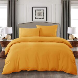 Oxford Homeware (Mustard Ochre, Super King: 260 X 220 cm) Plain Duvet Quilt Cover Bedding Set & Oxford Homeware (Mustard Ochre, Super King: 260 X 220 cm) Plain Duvet Quilt Cover Bedding Set &