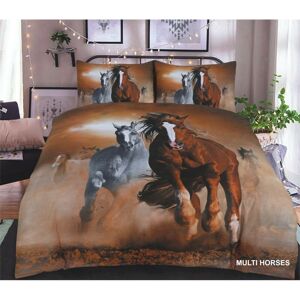 Luxe (3D Multi Horses, Double) 3D Animal Print Bedding Quilt Cover Duvet Set Luxe (3D Multi Horses, Double) 3D Animal Print Bedding Quilt Cover Duvet Set