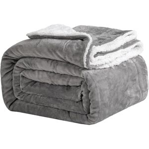 Unbranded (Grey, Super King 230 x 270 cm) Bed Throw Blanket Sherpa Flannel Blankets Fleece Unbranded (Grey, Super King 230 x 270 cm) Bed Throw Blanket Sherpa Flannel Blankets Fleece
