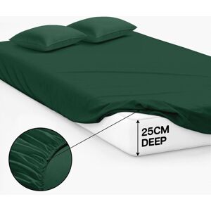 Oxford Homeware (Emerald Green, King 25CM) Extra Deep Bed Sheets Fitted Sheets OR Plain Pillowca Oxford Homeware (Emerald Green, King 25CM) Extra Deep Bed Sheets Fitted Sheets OR Plain Pillowca
