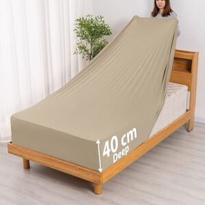 Oxford Homeware (Beige, King 40CM) Extra Deep Bed Sheets Fitted Sheets OR Plain Pillowcases Pair Oxford Homeware (Beige, King 40CM) Extra Deep Bed Sheets Fitted Sheets OR Plain Pillowcases Pair