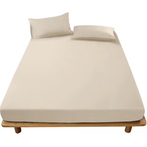 Oxford Homeware (Beige, Double 40CM) Extra Deep Bed Sheets Fitted Sheets OR Plain Pillowcases Pa Oxford Homeware (Beige, Double 40CM) Extra Deep Bed Sheets Fitted Sheets OR Plain Pillowcases Pa