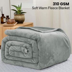 ASPIRE HOMEWARE (Single , Silver Blanket) Fleece Blankets Throw Thick Warm Super Soft Bed Sofa T ASPIRE HOMEWARE (Single , Silver Blanket) Fleece Blankets Throw Thick Warm Super Soft Bed Sofa T