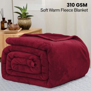ASPIRE - Fleece - Red Burgundy - Super King - Blanket ASPIRE - Fleece - Red Burgundy - Super King - Blanket