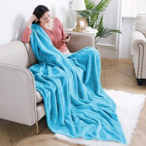 ASPIRE HOMEWARE (Single , Light Blue/ Sky Blue Blanket) Fleece Blankets Throw Thick Warm Super S ASPIRE HOMEWARE (Single , Light Blue/ Sky Blue Blanket) Fleece Blankets Throw Thick Warm Super S