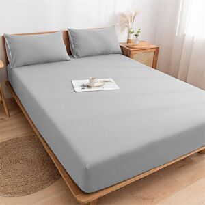 Imperial Rooms (Silver, Super King (180 x 200 cm)) Fitted Sheet Bed Sheets Extra Deep 25CM Sing Imperial Rooms (Silver, Super King (180 x 200 cm)) Fitted Sheet Bed Sheets Extra Deep 25CM Sing