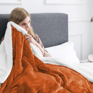 SUPREME BEDDING LTD (Double : (150 x 200)CM, Rust/ Orange Sherpa- Throw Blankets) Sherpa Fleece Thro SUPREME BEDDING LTD (Double : (150 x 200)CM, Rust/ Orange Sherpa- Throw Blankets) Sherpa Fleece Thro