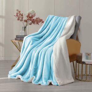 Oxford Homeware (Sky Blue, Super King (230 x 270 cm)) Luxury Super Soft Sherpa Fleece Blanket Fa Oxford Homeware (Sky Blue, Super King (230 x 270 cm)) Luxury Super Soft Sherpa Fleece Blanket Fa