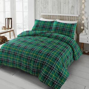 Kampala Hill (Double, Green) Flannelette Duvet Cover Set Brushed Cotton Bedding Tartan Check Kampala Hill (Double, Green) Flannelette Duvet Cover Set Brushed Cotton Bedding Tartan Check