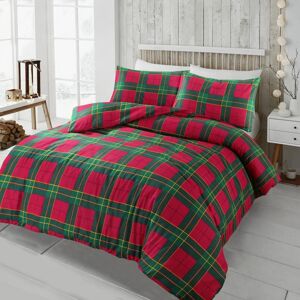 Kampala Hill (Double, Red) Flannelette Duvet Cover Set Brushed Cotton Bedding Tartan Check Kampala Hill (Double, Red) Flannelette Duvet Cover Set Brushed Cotton Bedding Tartan Check
